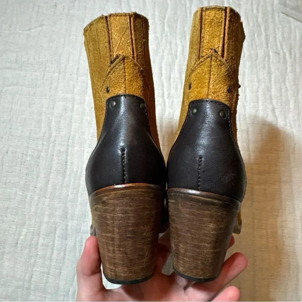 Musse & Cloud Suede Brown Bootie Western Size US 10 Euro 41 Made In Spain - Picture 6 of 9